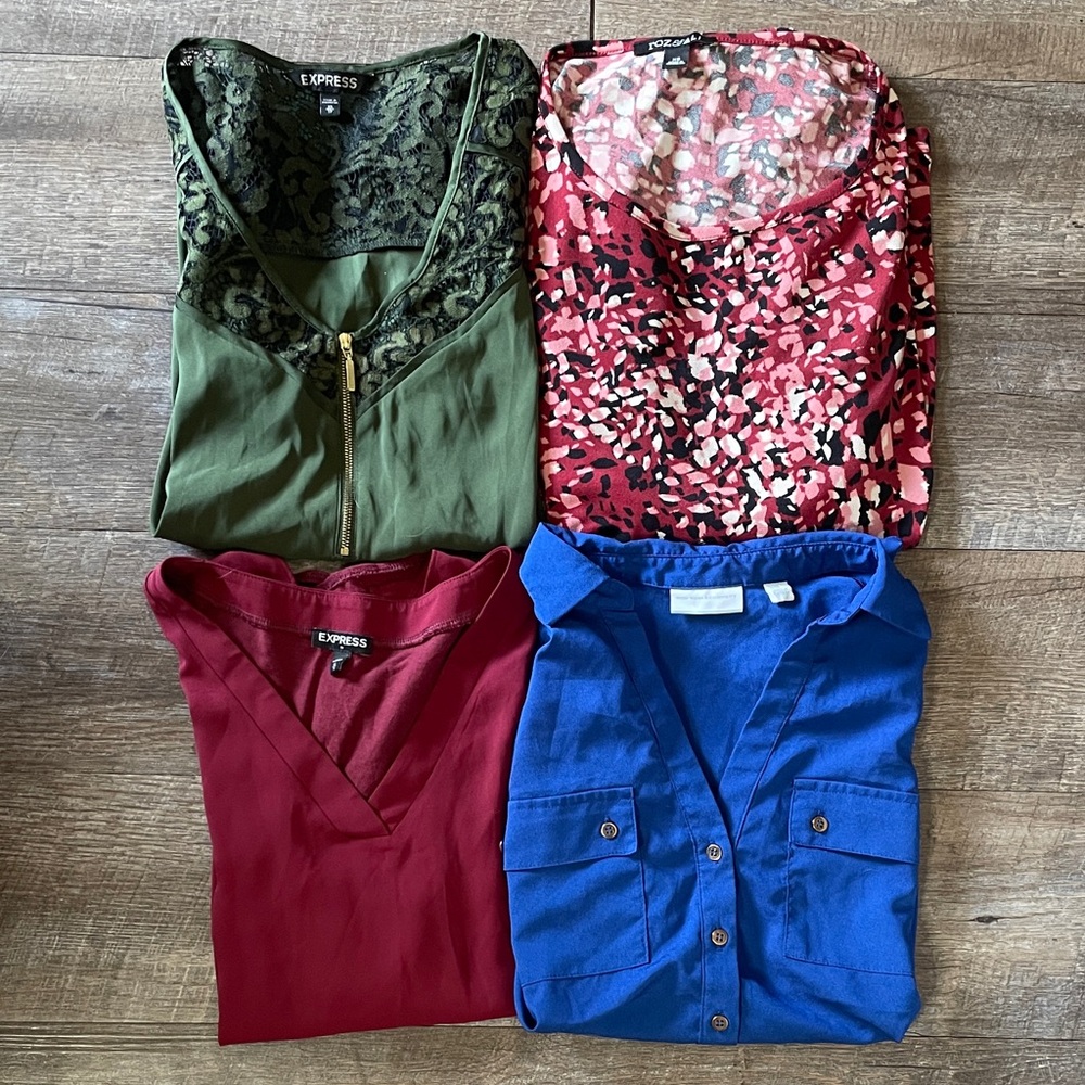 Express, NY&CO & Roz & Ali Blouse Bundle of 4 Blouses